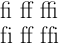 Image showing common
ligatures compared to the same letters without ligatures.